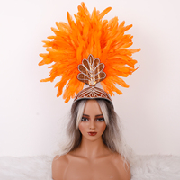 Al por mayor: Tocados de plumas para carnaval, cosplay, color personalizado, cómodos, suaves, con decoración de diamantes de imitación, para actuaciones escénicas y fiestas