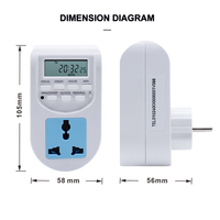 Prise Minuterie Numérique Programmable 7 Jours, Minuterie Intelligente Hebdomadaire, Prise Universelle avec Écran LCD et Mémoire de Panne de Courant