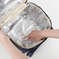 Sac isotherme Qetesh grande capacité avec logo personnalisé, réutilisable et portable, avec poches en filet pour le transport quotidien des repas