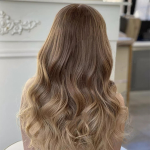Peluca de <span class=keywords><strong>Cabello</strong></span> Humano Virgen de Primera Calidad, 13x4 13x6, con Frente de Encaje, Raíz Oscura, Rubio <span class=keywords><strong>Miel</strong></span> Balayage, Pre-Desplumada, Línea de <span class=keywords><strong>Cabello</strong></span> Natural para Mujer - Product Image 3