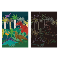 Lot de 9 cartes à gratter magiques pour enfants, peinture, bricolage, artisanat en papier, thème dinosaure, arc-en-ciel