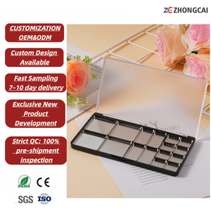 Palette de <span class=keywords><strong>maquillage</strong></span> <span class=keywords><strong>vide</strong></span> à 10 grilles avec couvercle transparent et base rose pour fard à paupières personnalisé et cosmétique - Product Image 1