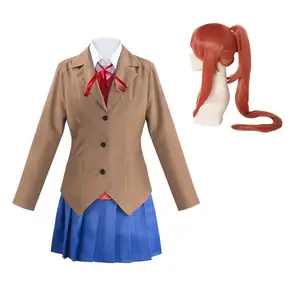 2024花式女性Doki Doki文学俱乐部角色扮演服装Monika Sayori Natsuki Yuri制服万圣节水手服套装