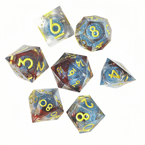 Juego de Dados Poliédricos de Resina Feeron, Opción de Personalización, Tema D&D, Diseño de Dragones y Mazmorras Pintados a Mano, 1 Pieza en Bolsa de Plástico, 14 Años+ - Product Image 6
