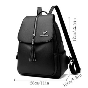 2023 haute qualité en cuir souple sacs à dos école sac à dos pour les étudiants <span class=keywords><strong>du</strong></span> collège haute capacité sac de voyage mode femmes sacs à dos - Product Image 5