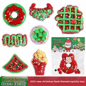 2026 Christmas Squishy Stress Relief Toys <b>Mini</b> Squeeze Toys Soft Holiday Fidget Toys with Cute Xmas Designs for Kids Party Gifts - Product Image 1