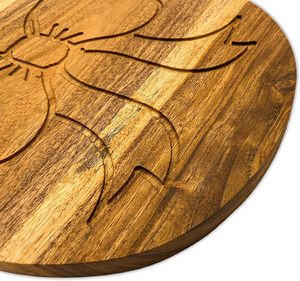 Egg Shaped Wood Cutting Board Dishwasher Safe 1.5cm Thick Serving Platter <b>Kitchenware</b> for Easter Holiday Decoration - Product Image 4