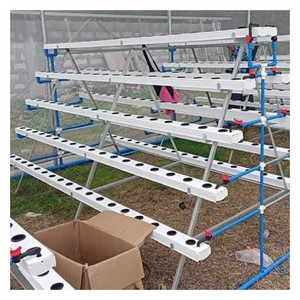 Sistema de cultivo de invernadero en forma de A vertical Sistema hidropónico de Nft de Marco A Plantación de <span class=keywords><strong>cultivos</strong></span> de frutas de hojas con plantas bajas y cortas - Product Image 3