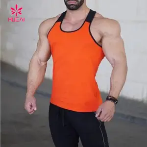 wholesale sport tank top 95% cotton 5% spandex mens sports vest muscle tank top longline curved hem high quality gym singlet