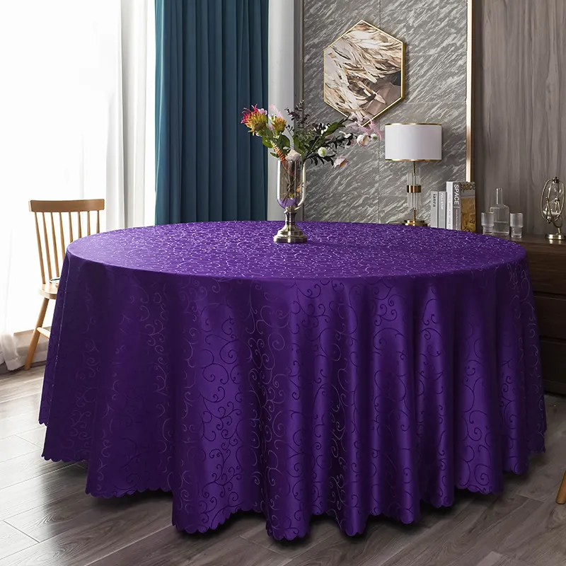 Wholesale Polyester Solid Color Hotel Home Party Mantel de boda Table Cloth Decorative Linen for Wedding