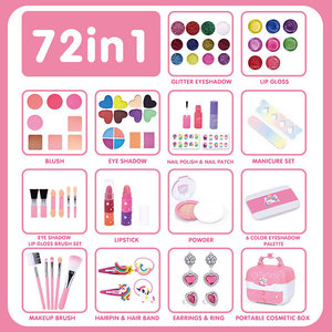 Girls Dreamy <b>Makeup</b> Bag Pretend Play <b>Set</b> Washable Cosmetic Kit Beauty Dress up Toy <b>for</b> <b>Kids</b> Imaginative Play Home Birthday Gift - Product Image 4