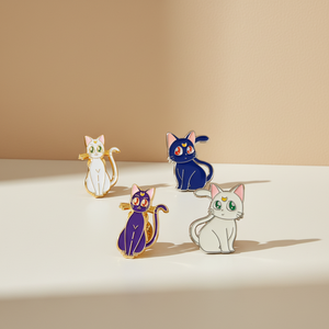 Broches en alliage émaillé rigide Chat Lune Mignon, Badges d'anime animaux pour vêtements, sacs à dos, revers, Accessoires de mode pour mariage, Cadeaux pour amis - Product Image 2