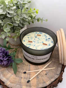 LANJO Customizable Handmade Dried Flower Scented Soy Wax <b>Candle</b>-round Shape Glass Jar Eco-Friendly Non-Toxic - Product Image 3