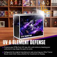 Boîte magnétique en acrylique transparente personnalisée pour TCG ETB Booster Box 151 UPC SPC et vitrine de figurines en peluche, sécurisée pour l'archivage, en vrac