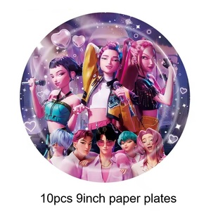 Nouveauté KPop Demon Hunters Décoration de fête d'anniversaire Gobelets Serviettes Nappe Assiette Baby Shower Fournitures de fête Articles de fête - Product Image 6