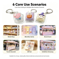 Weimei Toy ODM Custom Resin Keycap Keychain Wholesale Cute 3D LED Lighting Resin Figure Keycap Keychain Backpack Pendant Gift