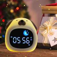 Lumières LED de chien mignon de chevet personnalisées Haut-parleurs pour enfants Wake up Sleep Coach Smart Touch lumière naturelle lever du soleil réveil