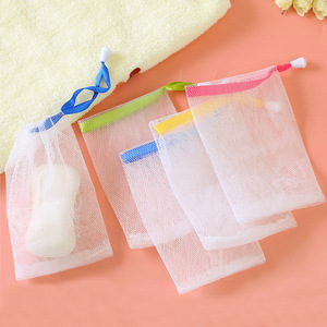 Colorful ribbon foaming net, facial cleansing net, handmade soap, soap <b>bag</b> foaming net, facial cleanser foaming net - Product Image 2