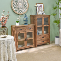 Meuble de salon en pin recyclé INNOVA, haute qualité, style rustique chinois, avec tiroirs, pour salle à manger, hôtel, 2 unités