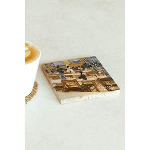 Série Vincent Van Gogh, ensemble de sous-verres en pierre unique, design carré 167, pour cadeau d'entreprise, sous-verre pour tasse ou promotion - Product Image 2