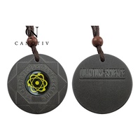 Pendentifs en pierre de lave noire, bijoux de mode, collier pendentif quantique scalaire, cadeau santé, éléments magnétiques