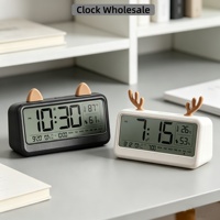 Maßgefertigte Uhr Großhandel Kalender Lichtlampe Wecker Luftfeuchtigkeit Temperatur Moderne Kinder Küche Smart Tischuhr