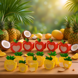 Boîtes en papier 3D en forme de pomme et d'ananas, 20 pièces, pour emballage de bonbons et de desserts, cadeaux, faveurs de fête hawaïenne d'été - Product Image 2