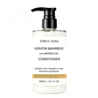 ETRUN ALISA Perawatan Rambut Keratin Minyak Bambu Batana Shea Butter Kondisioner 300ml Menutrisi Kulit Kepala Memperbaiki Rambut Kusut Label Pribadi