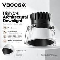 Plafonnier encastré réglable 75 mm, spot LED en aluminium encastré 9W pour hôtel, bureau
