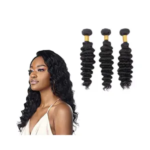 Factor Direct Supply 100% Human Hair Natural Black 10-32 inch Deep Wave Hair Bundles Hair Extensions