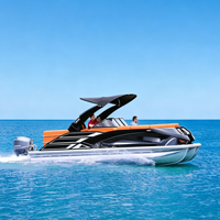 Bateau ponton flottant de luxe en aluminium gonflable pour 12 personnes, pour le sport et la pêche, moteur hors-bord, fabriqué en Chine