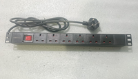 Bloc d'alimentation électrique (PDU) 6 prises 13A 230V CA pour montage en rack 19 pouces, type UK, avec boîtier en alliage d'aluminium