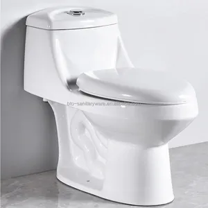 BTO Bathroom Suites WC White Color American Style Floor Mounted 1 Piece Closet Ceramic S-trap Toilet