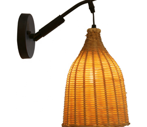 Countryside <strong>Wicker</strong> Bedroom <strong>Wall</strong> Lamps Indoor Rattan Bamboo Bedside E27 Asial <strong>Wall</strong> <strong>Light</strong> for Dining Room - Product Image 2