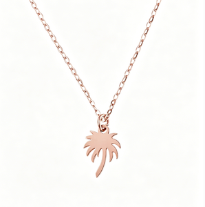 Collar de Acero Inoxidable con Diseño de Palmera, Moderno y Minimalista, Resistente al Agua, Ideal para Vacaciones en <span class=keywords><strong>la</strong></span> Playa - Product Image 4