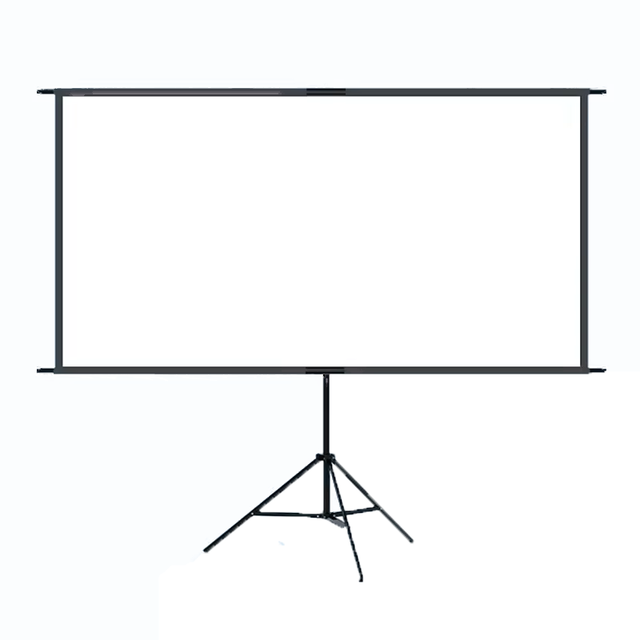 HTP Factory Wholesale 60 Inch 4:3 Pull-Up Projector Screen with Tripod Matte White for Indoor and Outdoor Use