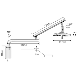 Shadowless Sensor Lamp 36W Versatile Wall Mounted LED Surgical Lighting For <strong>Dental</strong>, Cosmetic, Veterinary Procedures - Product Image 2
