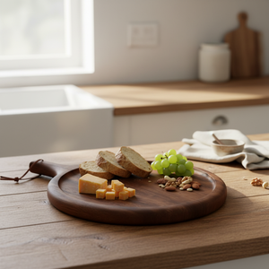 Planche à découper en bois de noyer naturel, planche de service rainurée pour pizza, avec poignées, pour les fêtes, la cuisine - Product Image 5