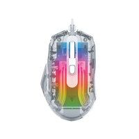 Nouvelle souris de jeu Crytal 6D Rgb avec éclairage dynamique, souris filaire 2.4g, souris mécanique transparente Rgb à trois modes pour ordinateur portable de jeu