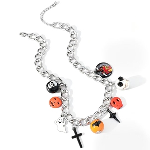 Collar con Colgante en Forma de Cruz de Calabaza Personalizado de la Serie Halloween, Collares Unisex, Joyería de Moda al por Mayor - Product Image 5