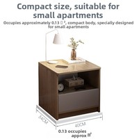 Table de chevet moderne en bois massif pour salon, petite table étroite pour chambre à coucher, mobilier polyvalent pour maison d'hôtes et appartement GEFAN GSMG03