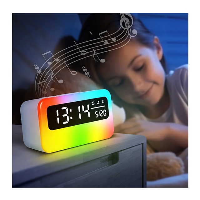 Bluetooth Speaker Smart Alarm Clock Night Light Factory Wholesale Sleep Aid Bedside Lamp Wake up Light Sunrise Alarm Clock