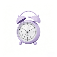 Jam Alarm Lonceng Ganda Bulat Logam Model Terbaru 2026 Dengan Gaya Minimalis Inggris untuk Penggunaan di Kantor, Rumah, dan Anak-Anak