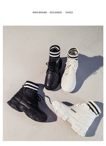 Bottes <span class=keywords><strong>Martin</strong></span>, nouvelles bottes d'hiver rembourrées, résistantes au froid, style polyvalent, bottes courtes, chaussettes élastiques, chaussures à tige haute, chaussures pour femmes - Product Image 5