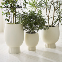 Pot de fleurs extérieur élégant et rond, design cylindrique haut, pots de fleurs de jardin, décoration extérieure, résistant au gel, résistant aux UV