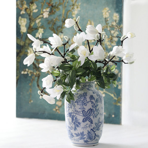 Fleurs artificielles en soie blanche, boutons de magnolia floqués, petites branches, décoration d'intérieur, fausses fleurs - Product Image 3