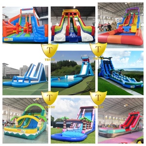 Château gonflable commercial en PVC avec toboggan sec et aquatique pour locations de fêtes - Product Image 4