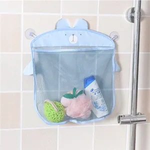 귀여운 만화 흡입 컵 메쉬 보관 교수형 가방 욕실 교수형 가방 아기 목욕 장난감 주최자
