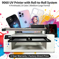 Impresora UV DTF de rollo a rollo 9060 XP600 I3200 |   Impresora UV Híbrida de Cama Plana para Pegatinas, Acrílico y Metal