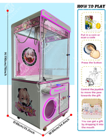 MAKER Grab Peluche Poupée Centre Commercial Griffe Machine Donner des Poupées En Métal Jeux D'arcade Jeu Rose Amour Poupée Machine